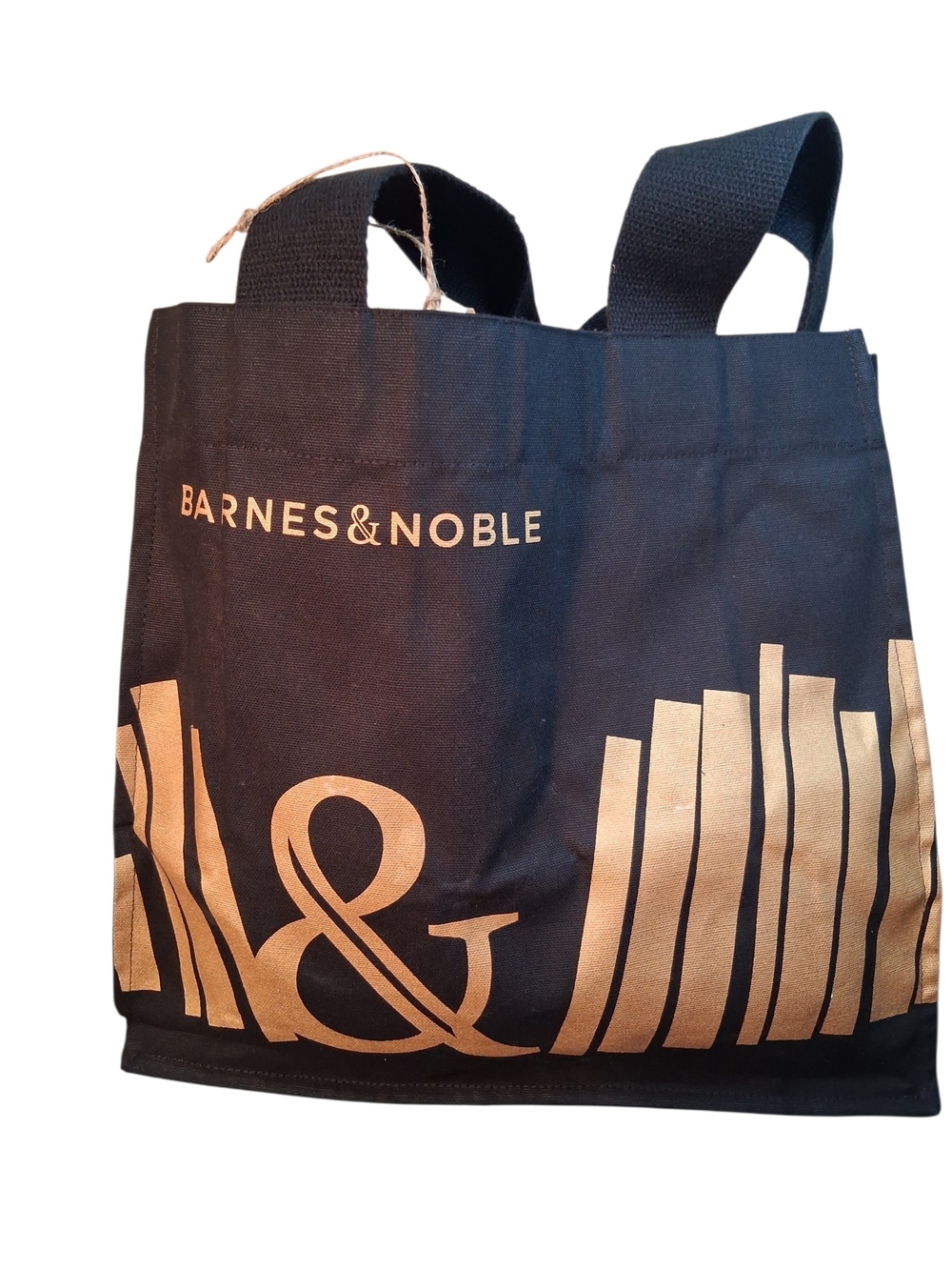 Barnes & Noble Black Tote with Gold Book Spine Design